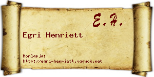 Egri Henriett névjegykártya